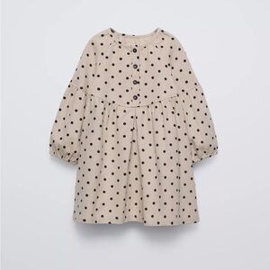 The Most DARLING Zara Polka Dot Long Sleeve Dress 100% Cotton Like New Size 5-6